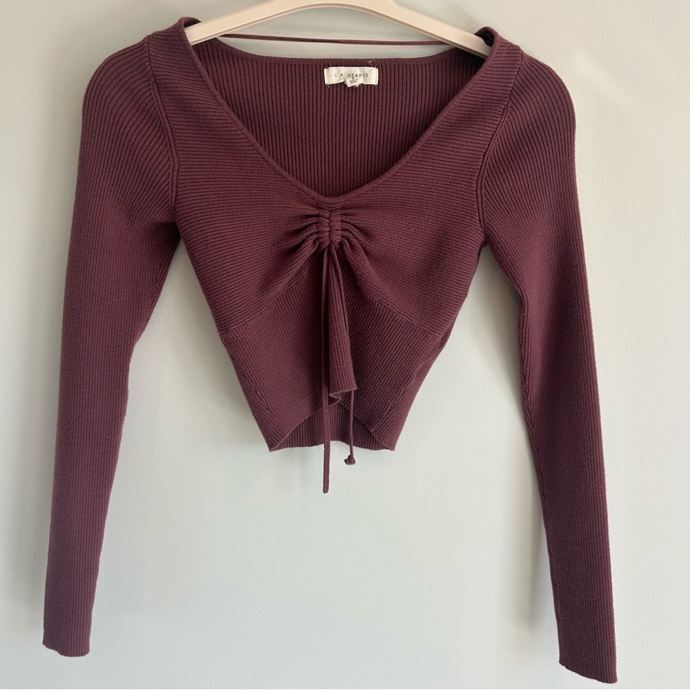 L.A. Hearts Long Sleeve Crop Top